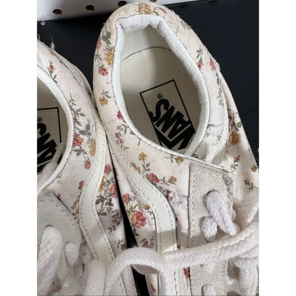 VANS Old Skool Floral Marshmallow White Sneakers Skate Shoes woman’s size 8 - Picture 7 of 10